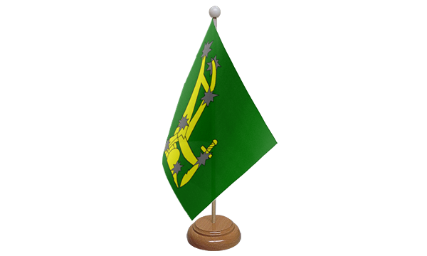 Starry Plough Green Small Flag with Wooden Stands